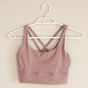 Grace Form Women's Pink Small Strappy Criss Cross Stretch Activewear Sports Bra